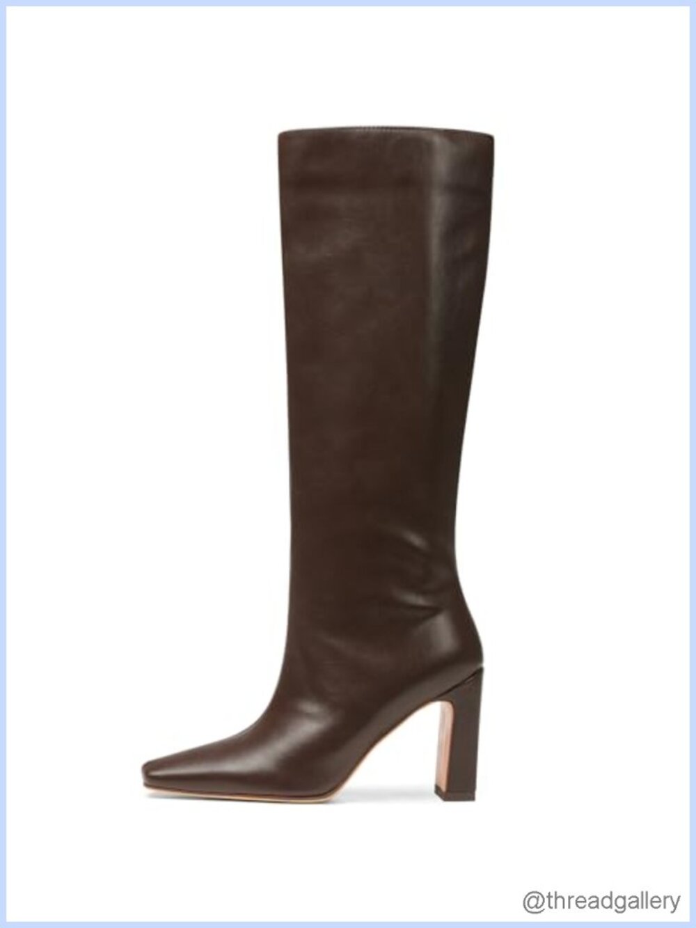 Women's Faux Leather Knee High Boots Square Toe Chunky Heel Zip Tall Boots